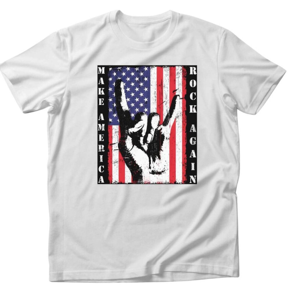 New make america rock again, music rock t shirt unisec men